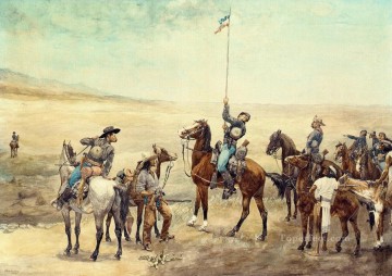 主軍に合図するカウボーイ フレデリック・レミントン Oil Paintings